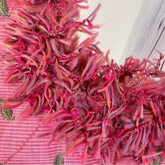 Custom made Pink Fabric Purse with Bead Accents - Picture 6 of 14